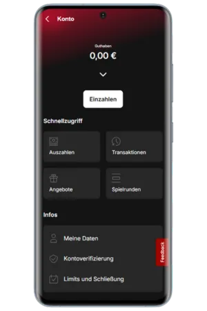 Tipico Login erfolgreich Android Dashboard
