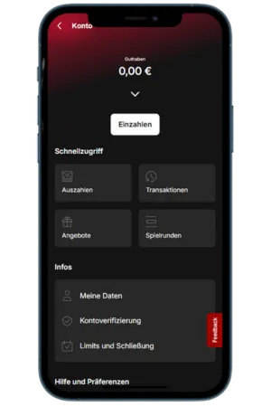 Tipico iOS Login Dashboard erfolgreich