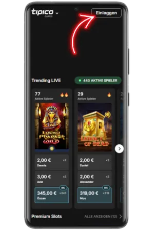 Tipico Login Button Header Navigation