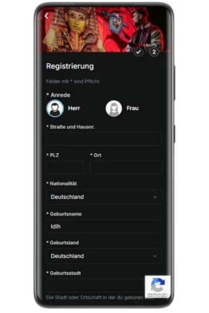 Tipico App zweite Registrierungs Stufe