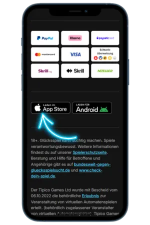 Tipico App iOS Download Button