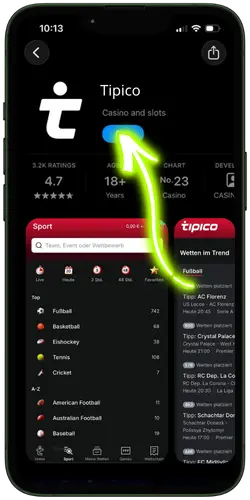 Tipico Download Button App Store